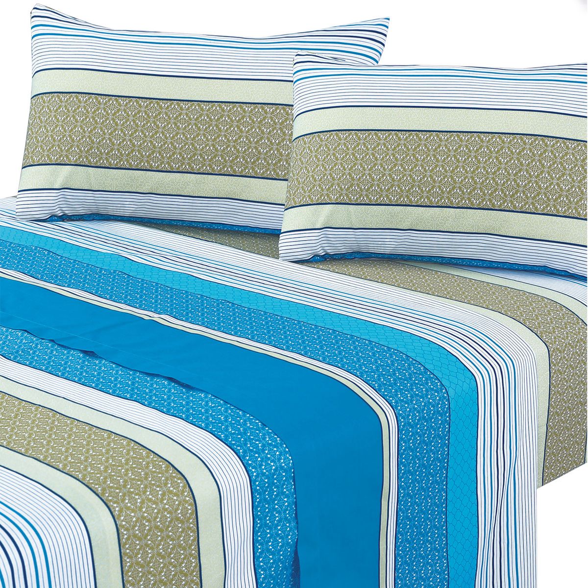 MALLORCA - Juego de Sábanas 144 Hilos King Londonia Turquesa Mallorca