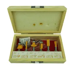 GENERICO - Set Fresas Madera 6 Piezas 1/4 Tupi Router Fresadora Toolmak