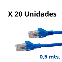 ULINK - Cable De Red Patch Cord Certificado Cat6 50cm Azul X20 Unidades