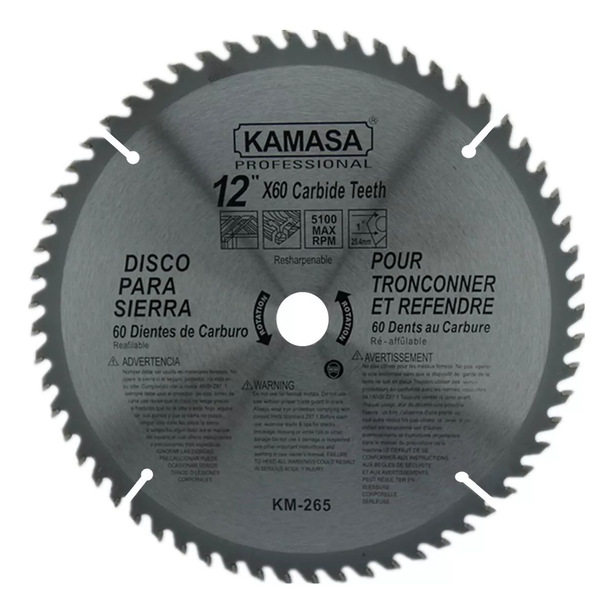 KAMASA - Disco De Corte12 Pulgadas 60 Dientes Kamasa