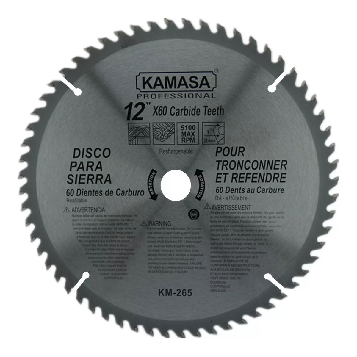 KAMASA - Disco De Corte12 Pulgadas 60 Dientes Kamasa