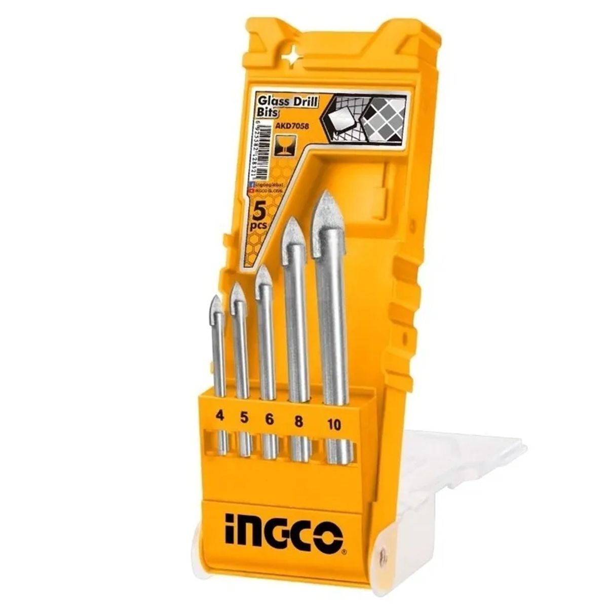 INGCO - Set Brocas Punta Flecha Cerámica Vidrio 5 Pcs