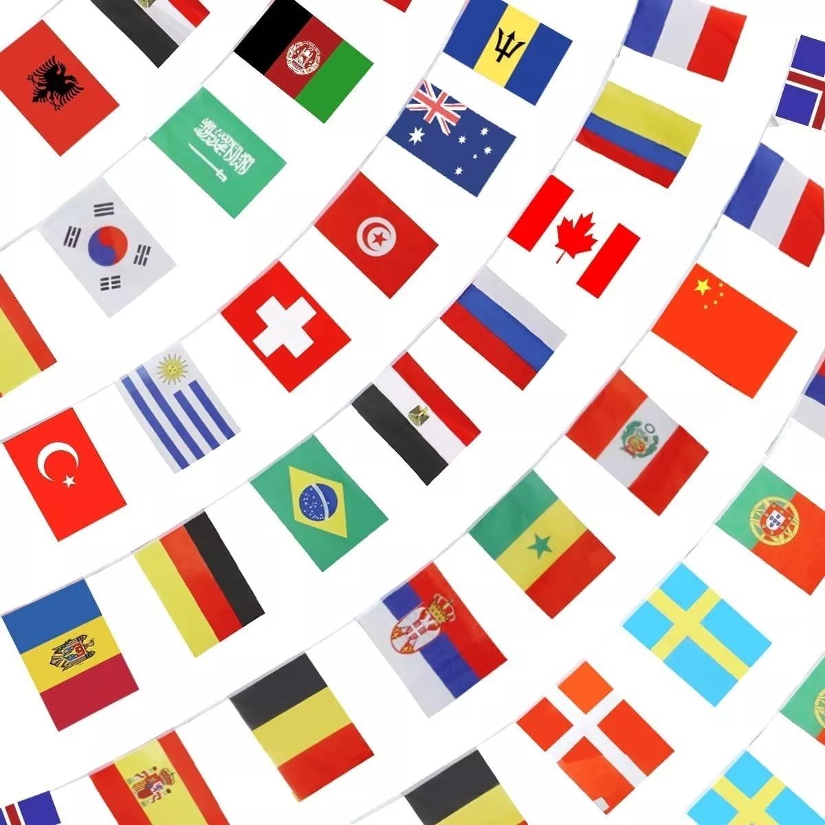 KUANGYE - Guirnalda De 100 Banderas De Países Del Mundo, Decoración