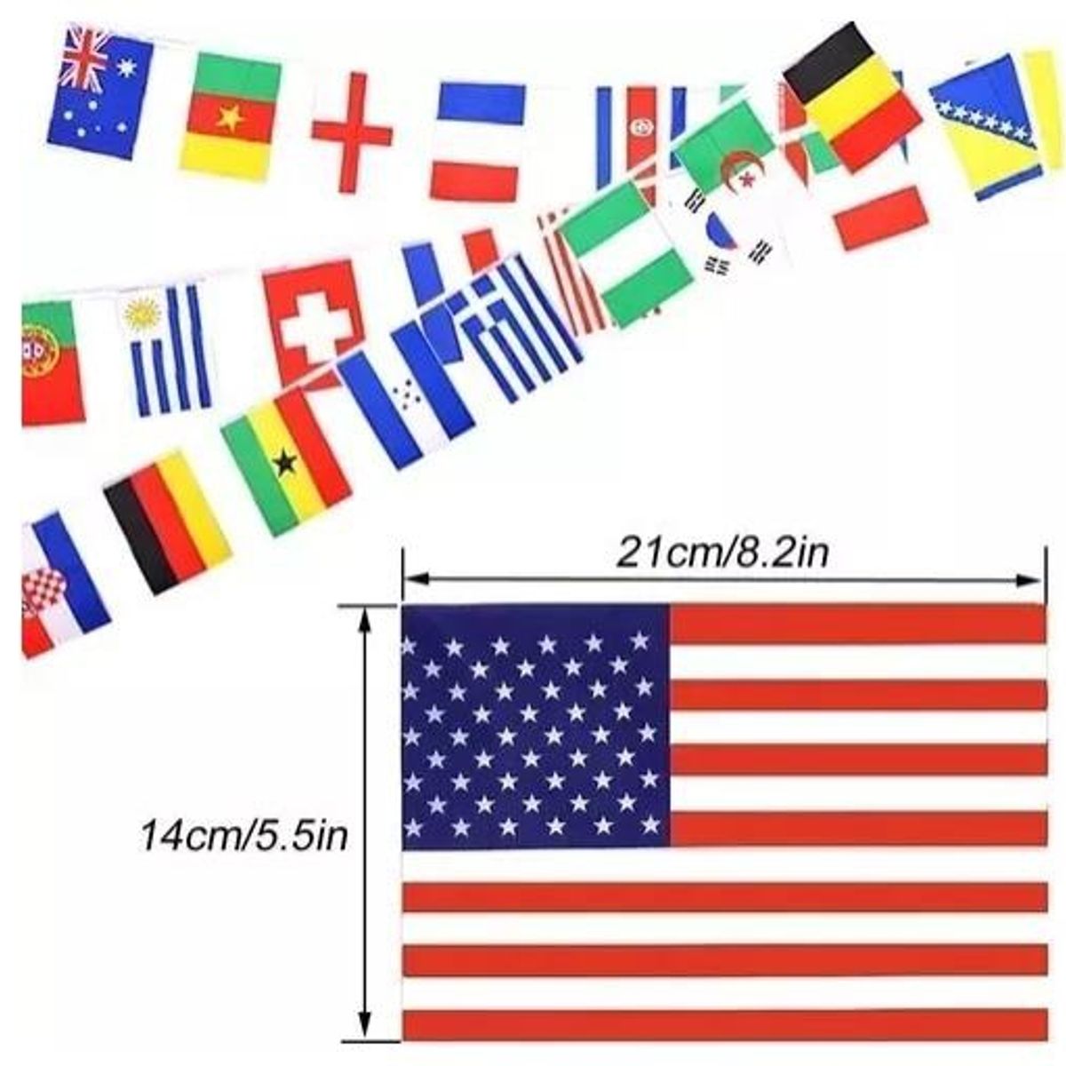 KUANGYE - Guirnalda De 100 Banderas De Países Del Mundo, Decoración