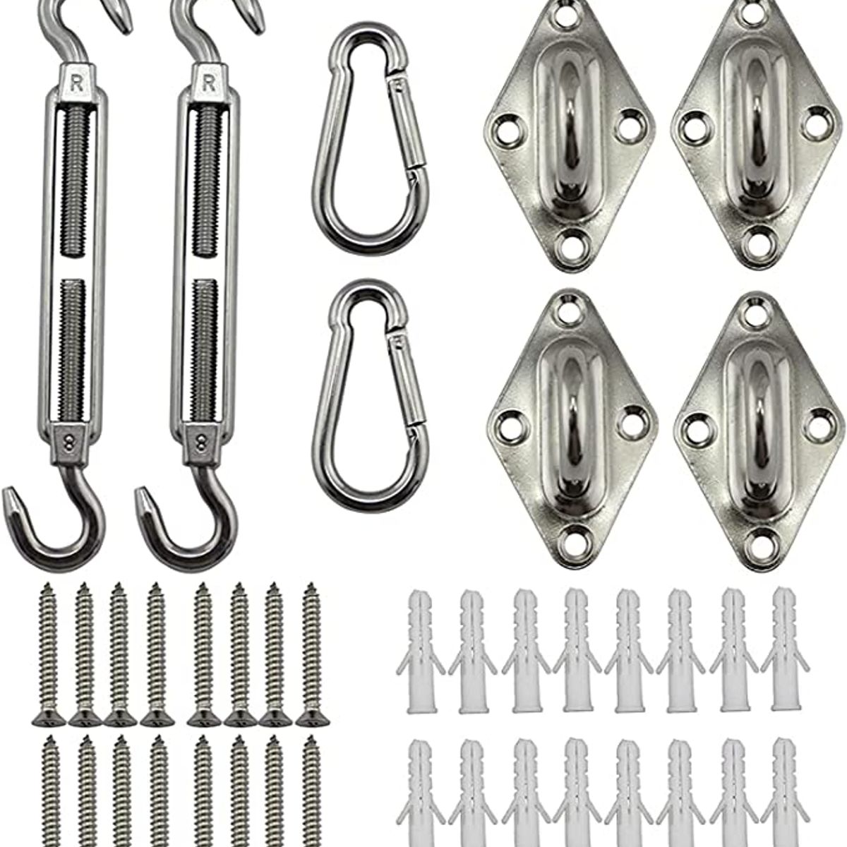 KUANGYE - Kit Anclaje Herraje Toldo Vela Acero Inoxidable M5