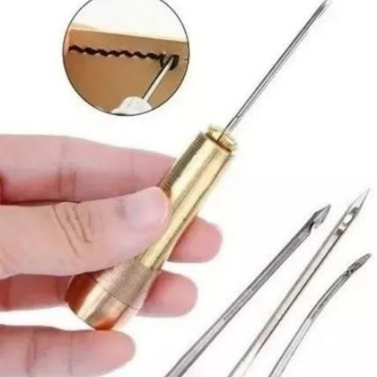 KUANGYE - Coser Cuero Lona Gruesa Lezna Punzon De Bronce Tres Agujas