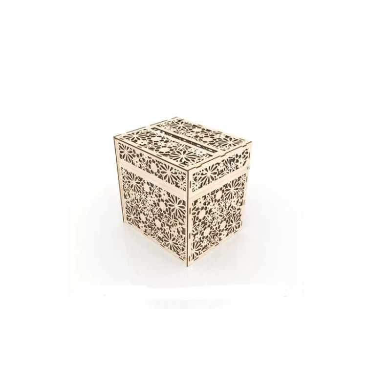GENERICO - Caja Para Tarjetas Bodas Regalos Decorada De Madera