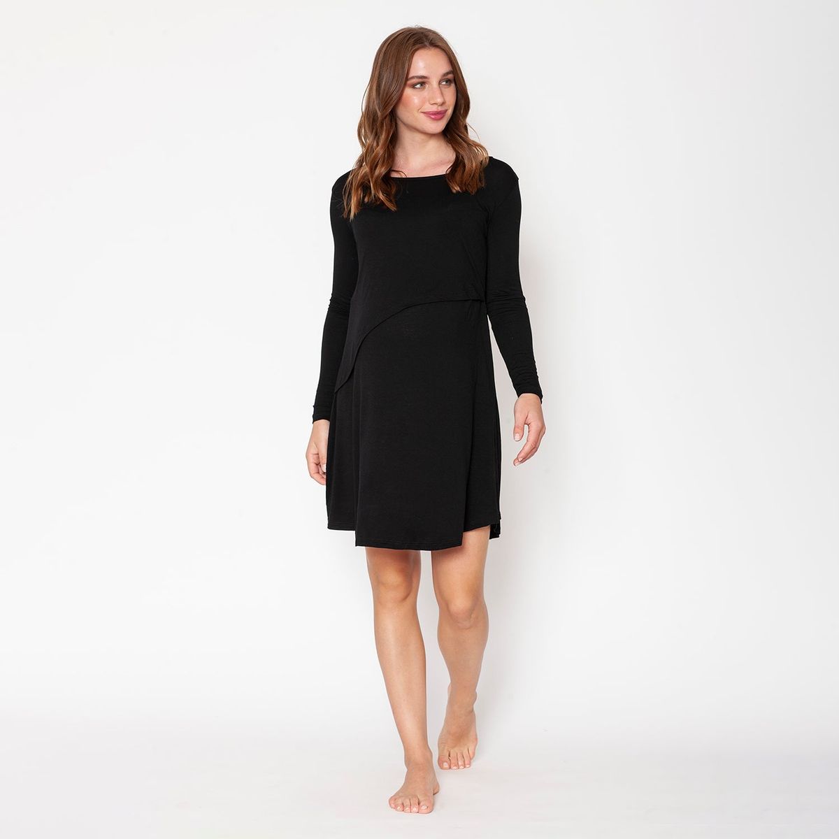 NALA - Vestido Lactancia Paz Manga Larga Negro Nala Maternity