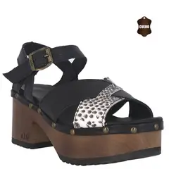 ALQUIMIA - Sandalia Plataforma Mujer Full Negro Ebano