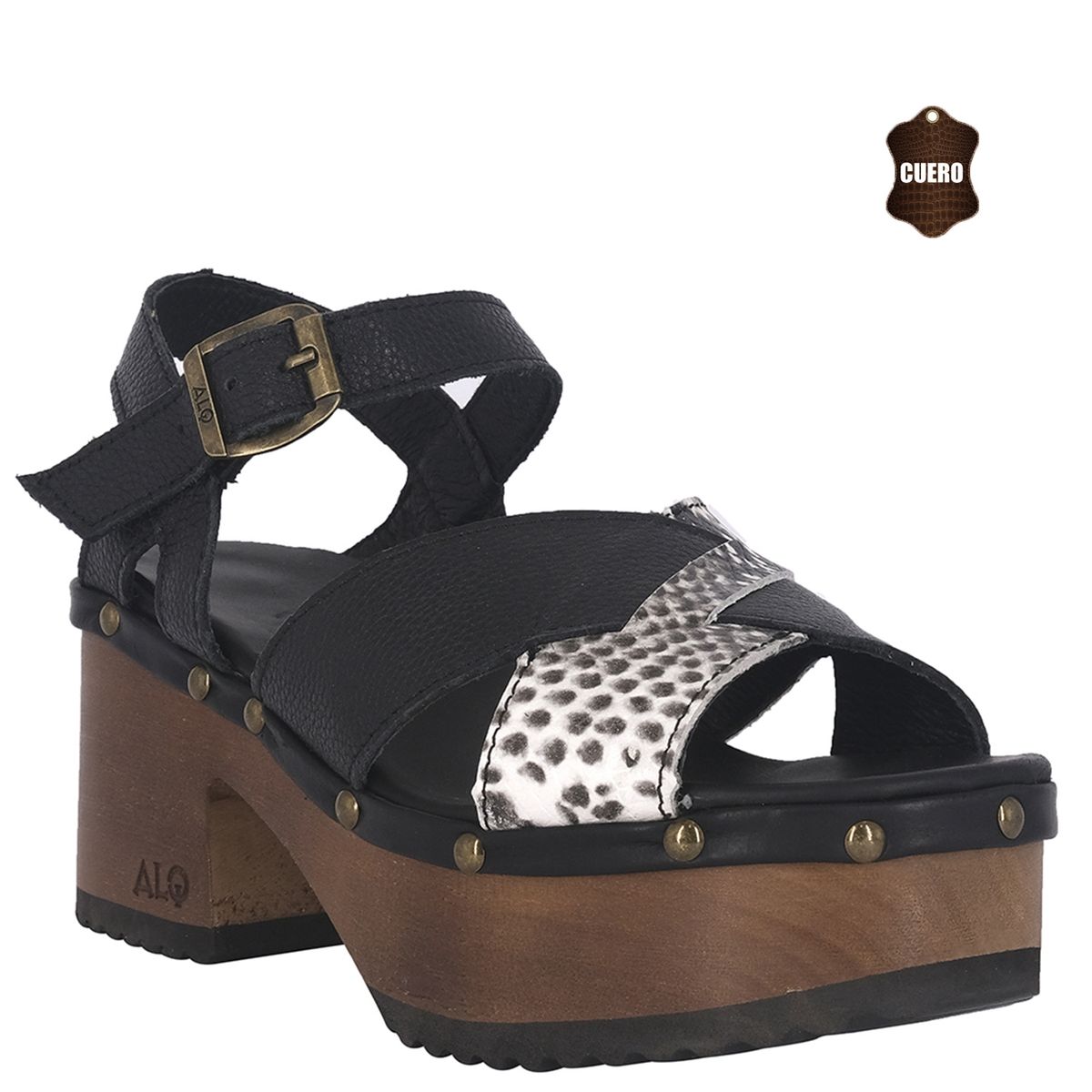 ALQUIMIA - Sandalia Plataforma Mujer Full Negro Ebano Alquimia