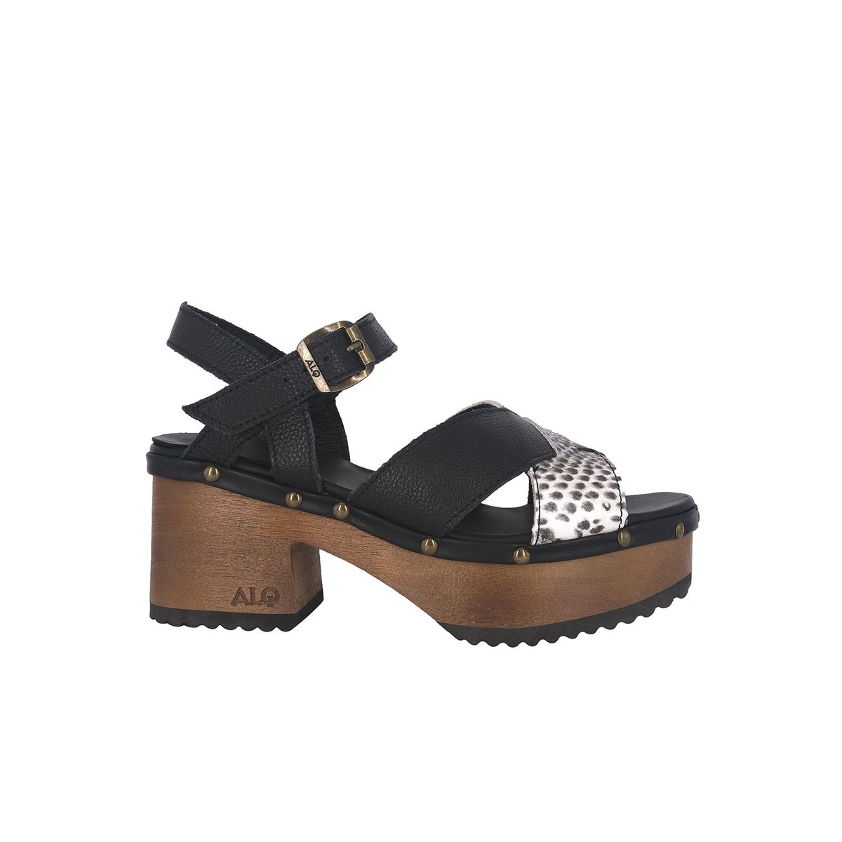 ALQUIMIA - Sandalia Plataforma Mujer Full Negro Ebano Alquimia