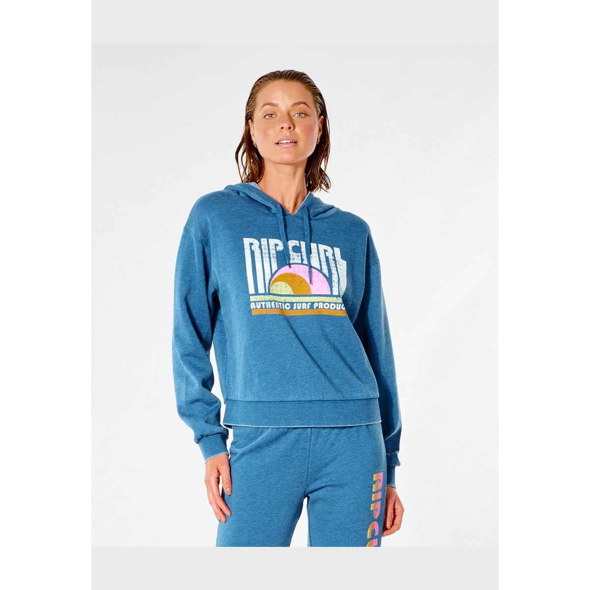 RIP CURL - Poleron Canguro WAVE SHAPERS HOOD Mujer Azul Rip Curl RIP CURL