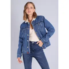 SOVIET - Chaqueta Jeans con Sherpa Mujer