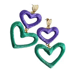 MALAIKA MARKET - AROS PENDIENTES MUJER CORAZON COLGANTE - VISCOSA CON ACERO QUIRÚRGICO