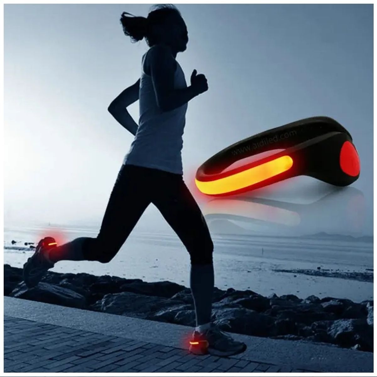 GENERICO - Luces Led Deportivas para Zapatillas Bicicleta Pulsera 2 Unidades Running.
