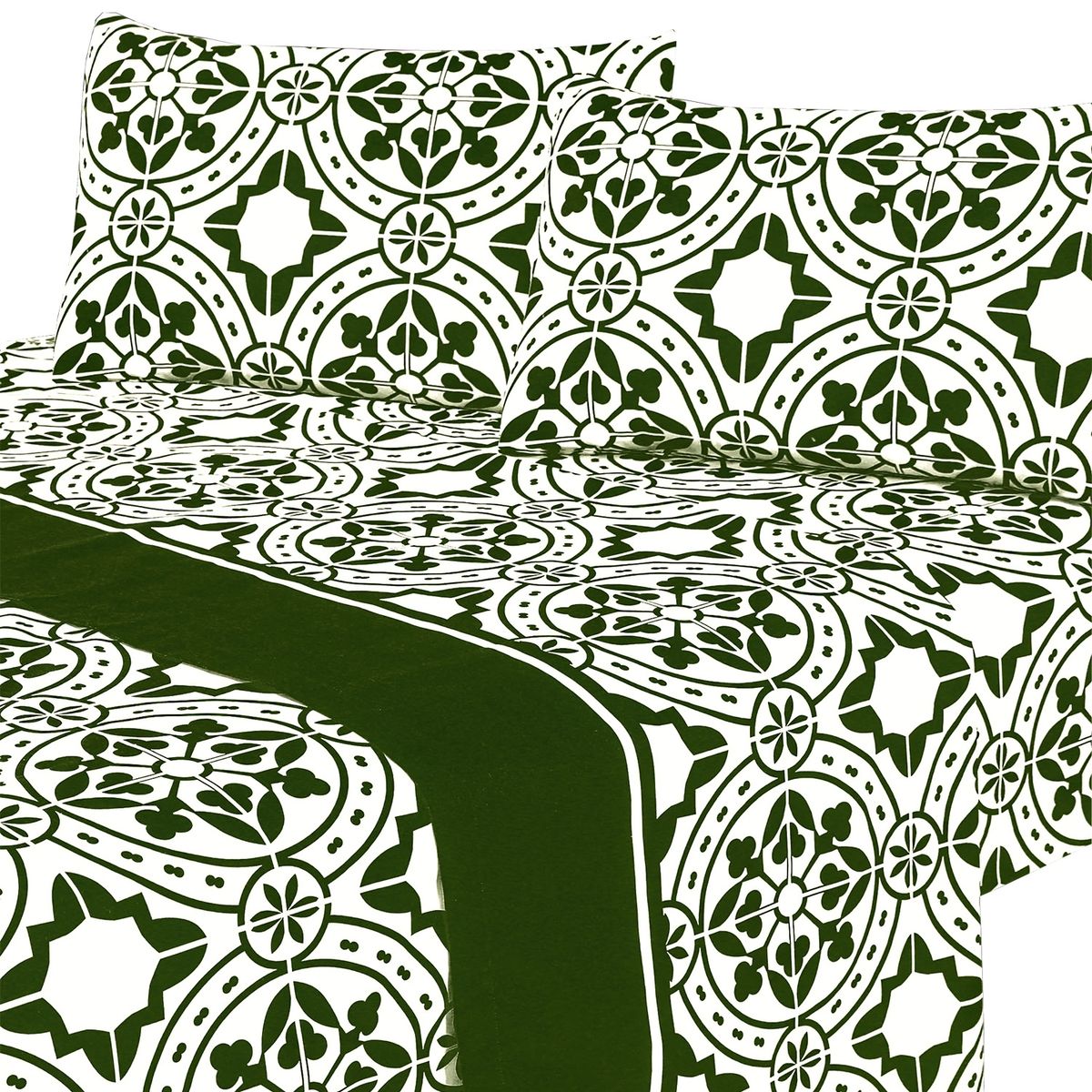 MALLORCA - Juego de Sábanas 144 Hilos 1 Plaza Boceto Green Mallorca