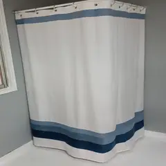 GIOS - Cortina De Baño Tricolor Azul
