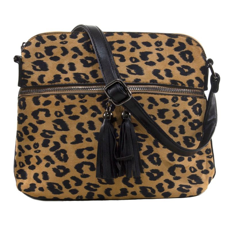 MAILEA - Bandolera ecocuero mediana leo para mujer beige
