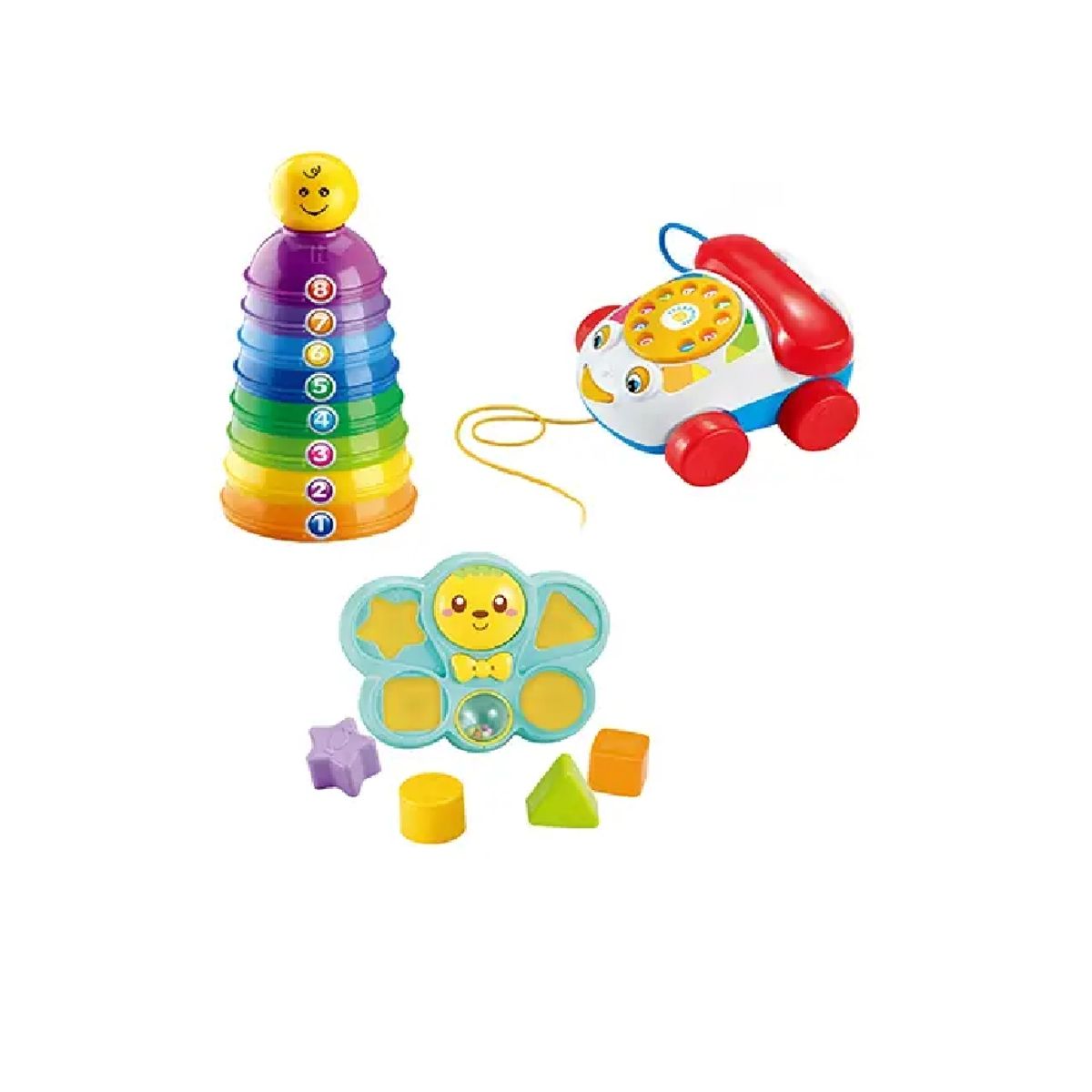 PLAY AND GO - Juguete Set Para Bebes Aros Apilables Mariposa Y Teléfono