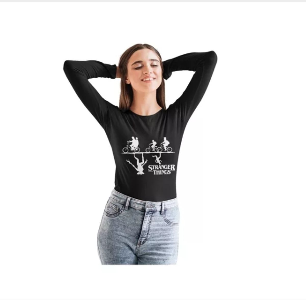 GENERICO - Polera Stranger Things Manga Larga Dama