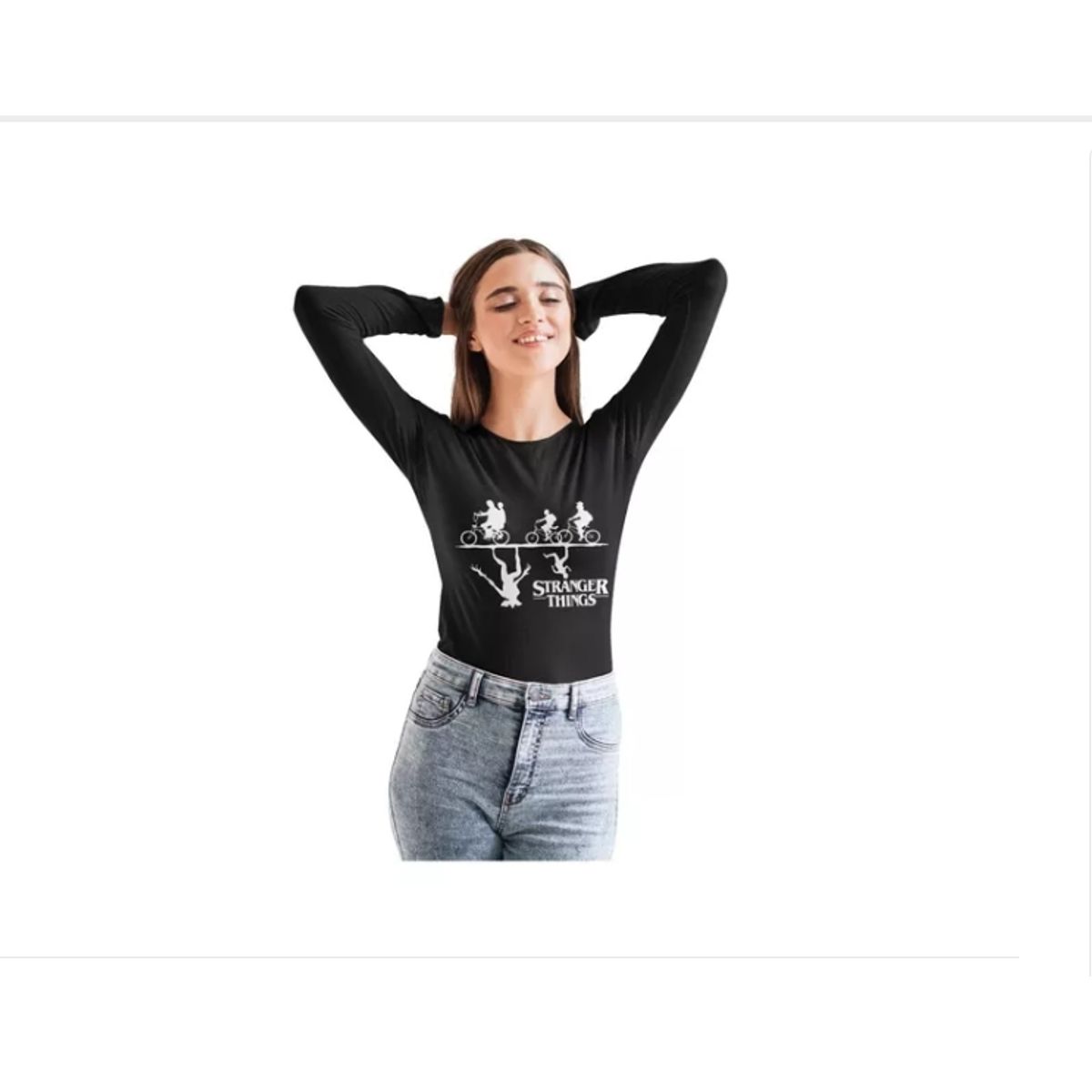 GENERICO - Polera Stranger Things Manga Larga Dama