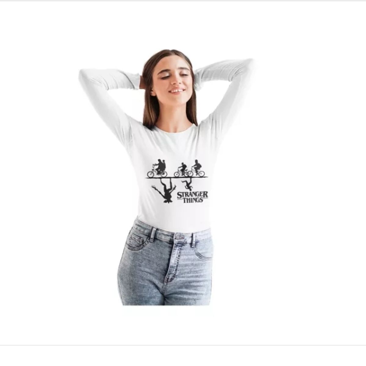 GENERICO - Polera Stranger Things Manga Larga Dama