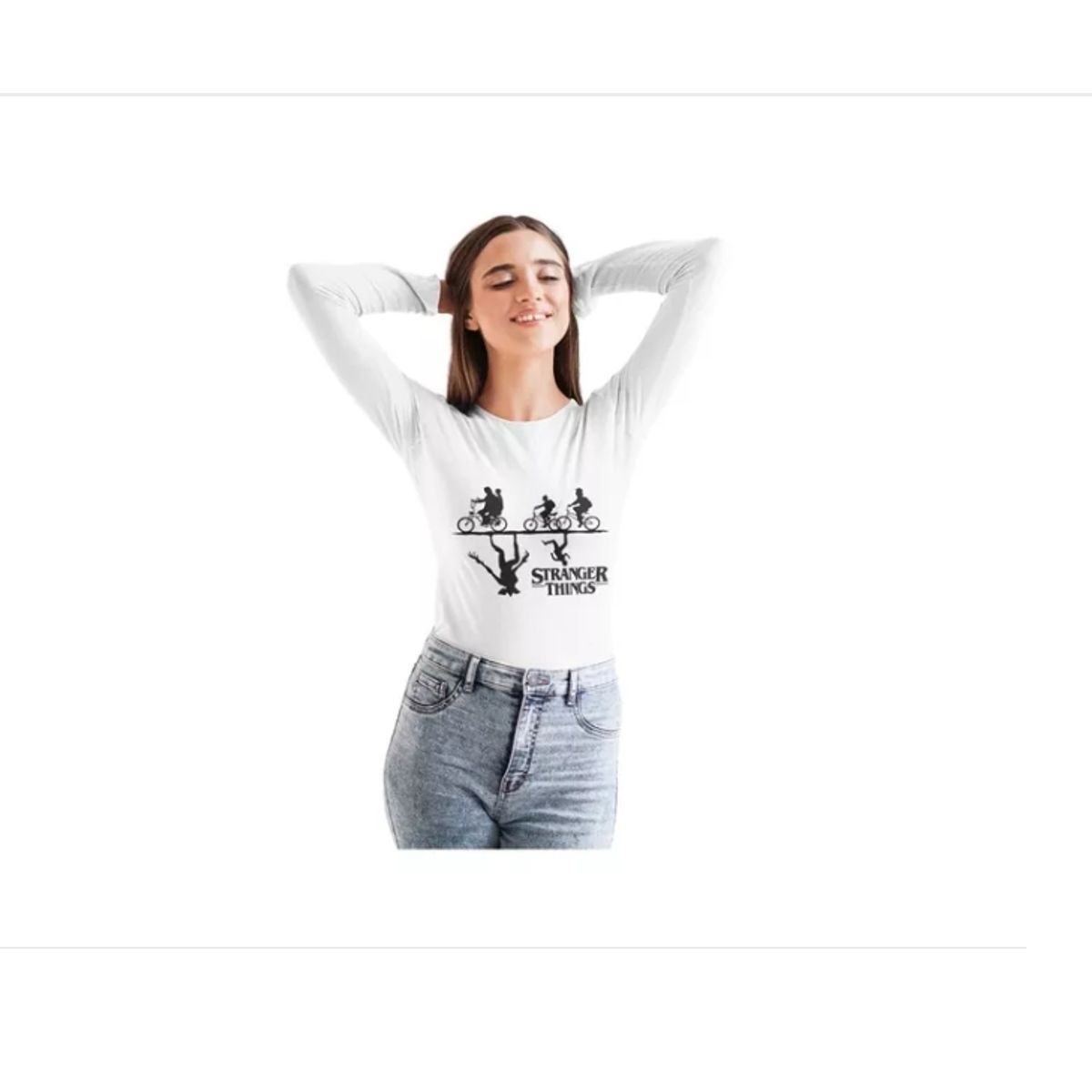 GENERICO - Polera Stranger Things Manga Larga Dama