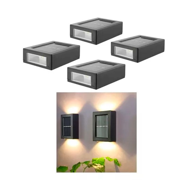 GENERICO - Set 4 Lampara Foco Solar Aplique Exterior Impermeable
