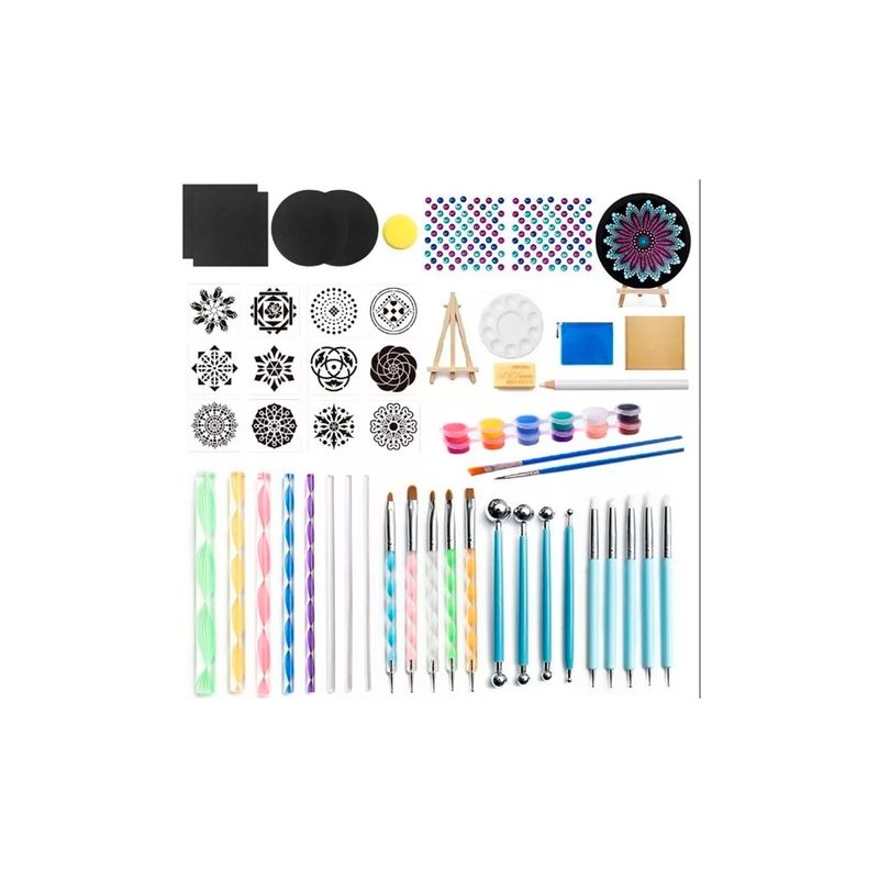 GENERICO - Kit Puntillismo Para Mandalas Incluye 51 Piezas