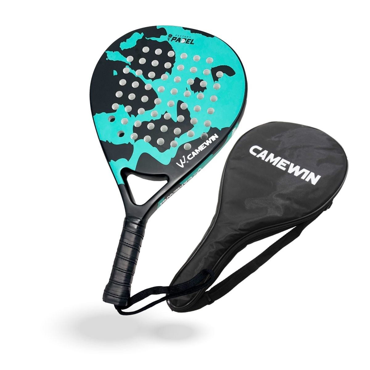 PWRFITNESS - Pala de Pádel Black Edition con Funda –Diseño Vintage Pro Verde con Negro