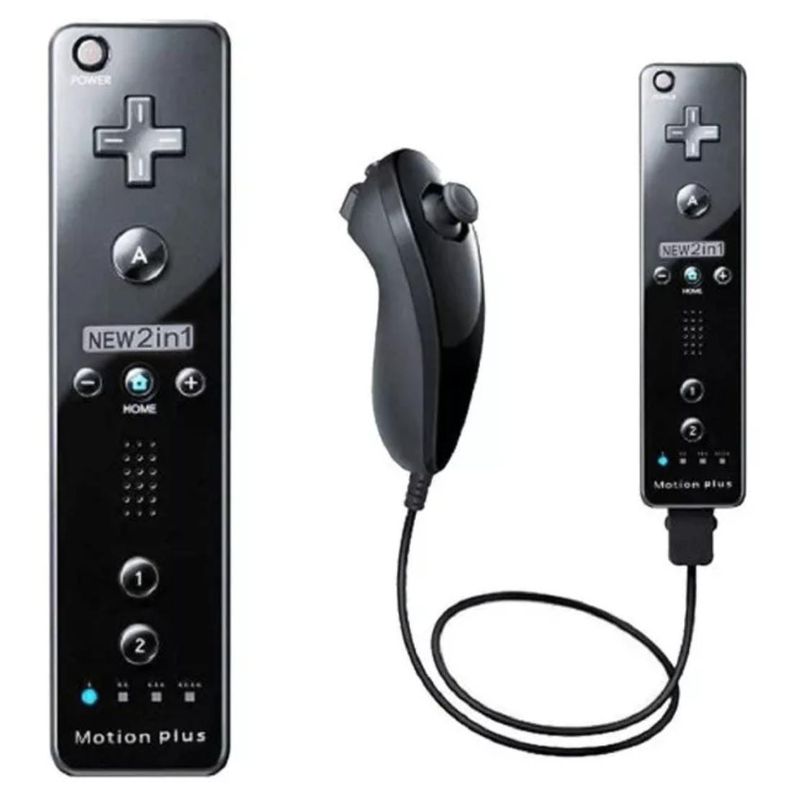 GENERICO - Mando Control Nintendo Wii Con Nunchuk Color Negro