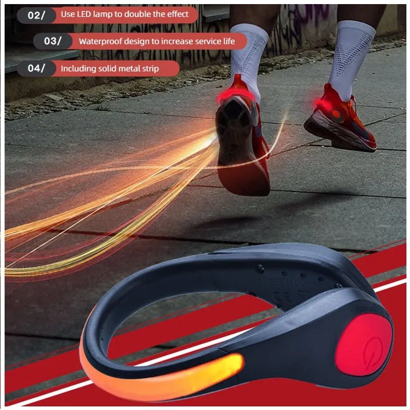 GENERICO - Luces Led Deportivas para Zapatillas Bicicleta Pulsera 2 Unidades Running.