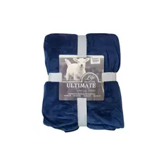GENERICO - Frazada Polar Plush Térmica Con Chiporro 2 Plazas - Azul