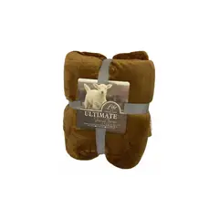 GENERICO - Frazada Polar Plush Térmica Con Chiporro 2 Plazas - Chocolate