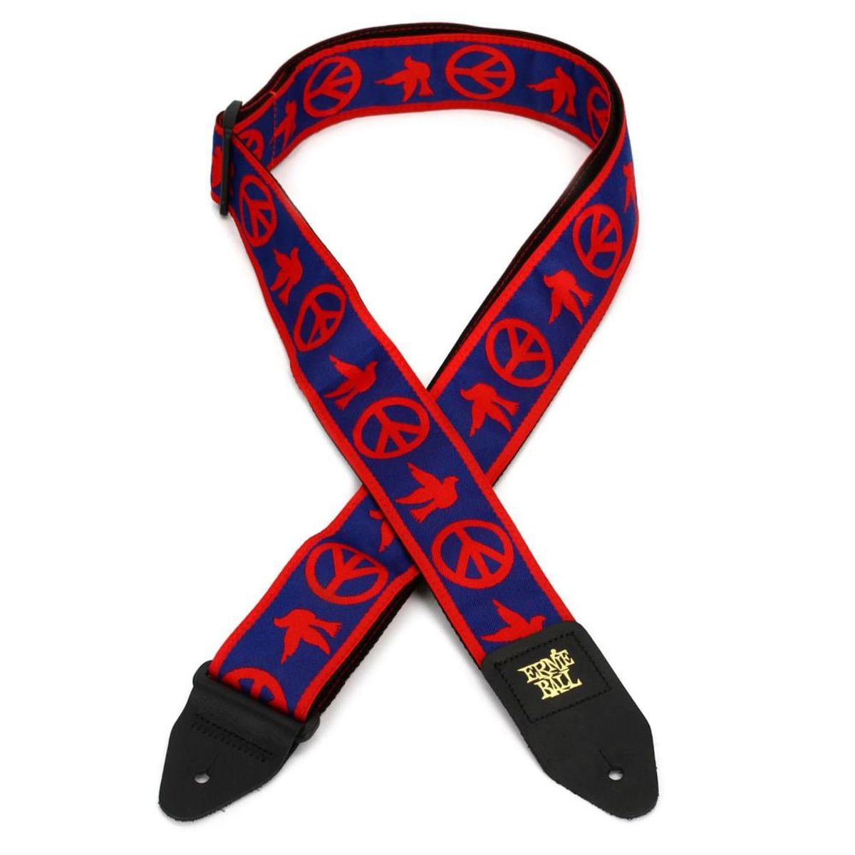 ERNIE BALL - Correa de guitarra Ernie Ball Jacquard - R/B Peace Love
