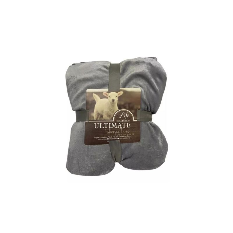 GENERICO - Frazada Polar Plush Térmica Con Chiporro 1 1/2 Plazas - Gris