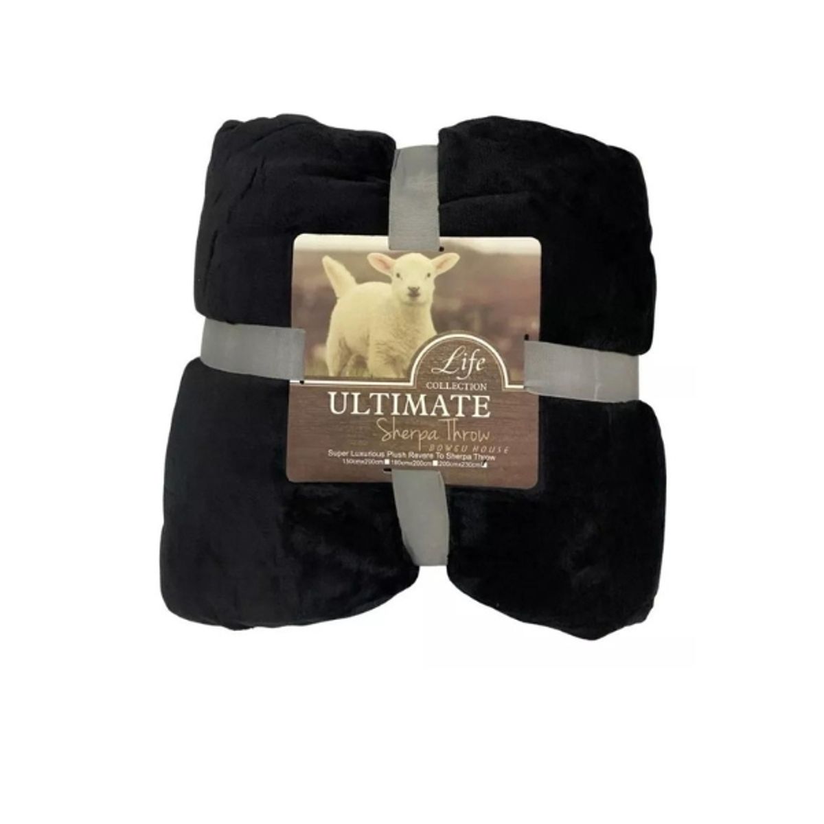 GENERICO - Frazada Polar Plush Térmica Con Chiporro 1 1/2 Plazas - Negro