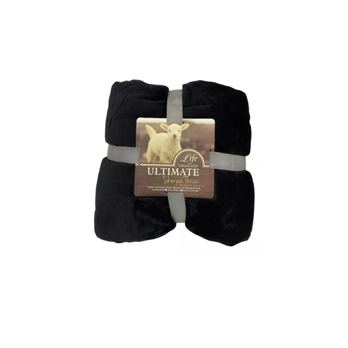 GENERICO - Frazada Polar Plush Térmica Con Chiporro 1 1/2 Plazas - Negro