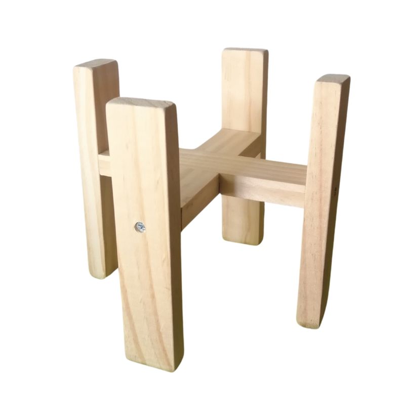 GENERICO - Porta Maceta Plantas - Soporte de Madera Natural talla S