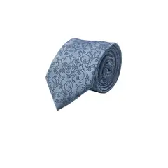 PHILIPPE SALVET - Corbata Microfibra 7cm Celeste Text