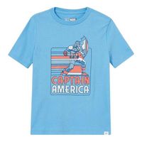 Polera Marvel Manga Corta Azul Celeste