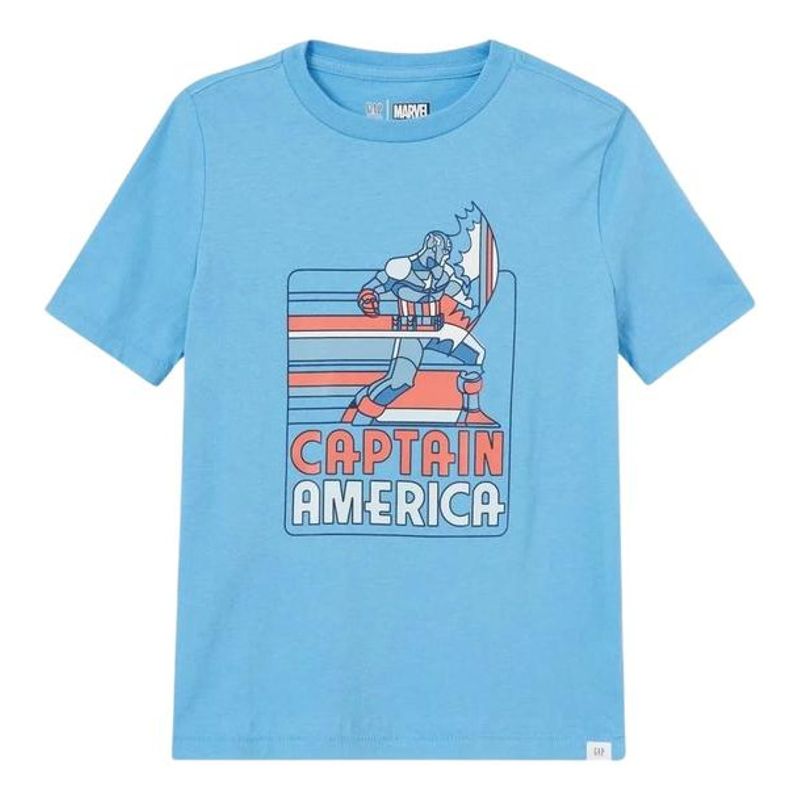GAP - Polera Marvel Manga Corta Azul Celeste GAP