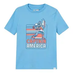 GAP - Polera Marvel Manga Corta Azul Celeste