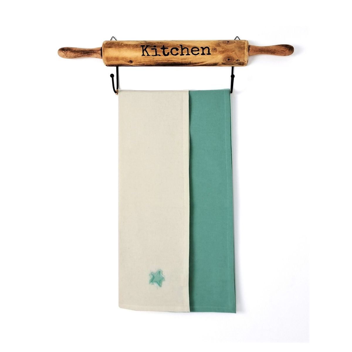 CHANTILLY - Set Paño Cocina Estrella Deshilachada 60x90 Cm Celeste CHANTILLY