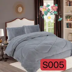 GENERICO - Cubrecama de Invierno Plush con Chiporro 2 Plaza Gris