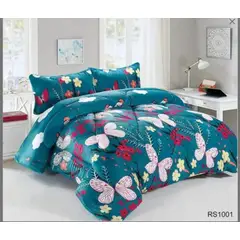 GENERICO - Cubrecama de Invierno Plush con Chiporro 2 Plaza Verde Mariposa
