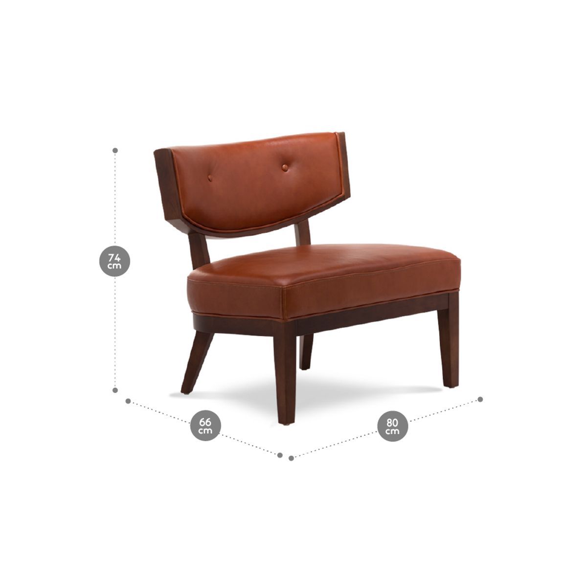 ROSEN - Poltrona Rosen A-550 Madera Cuero Terracota