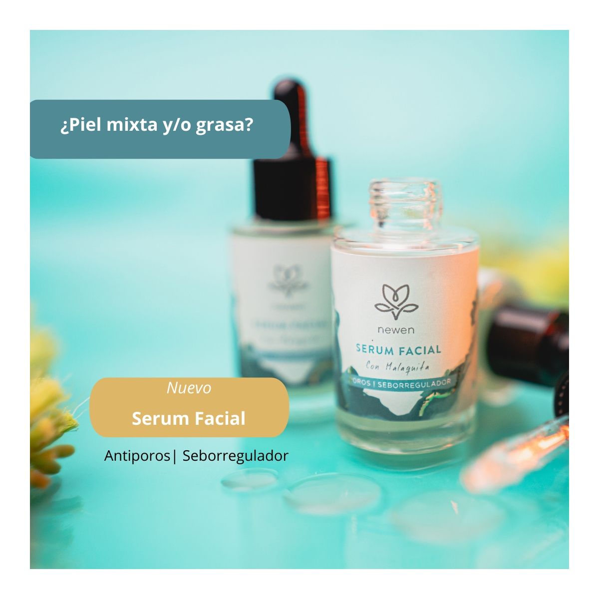 NEWEN - Serum Facial con malaquita Seborregulador.-