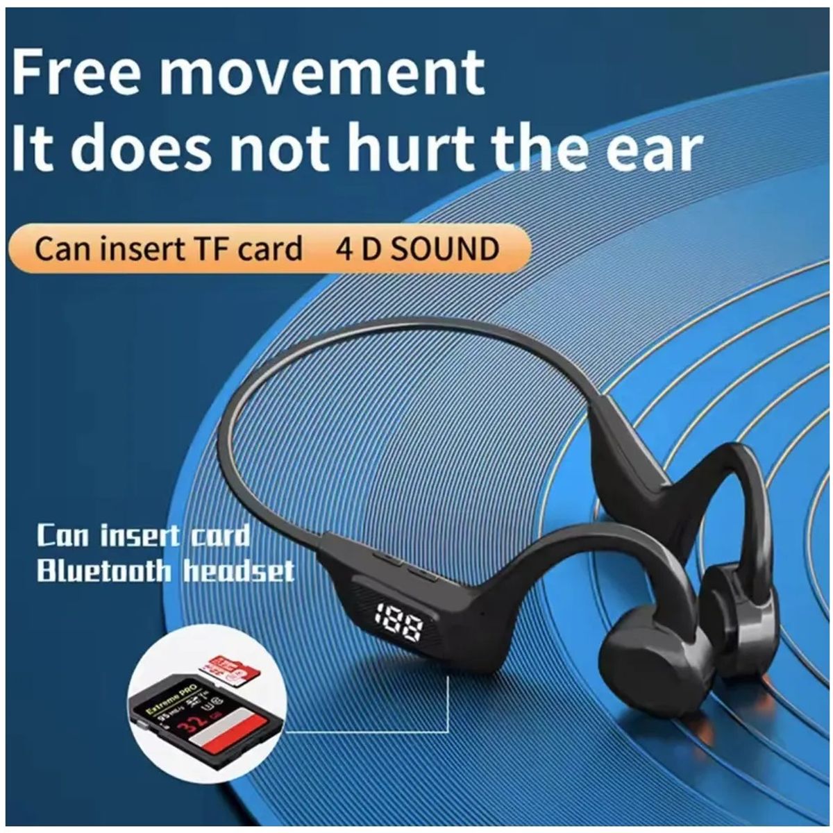 STARTECHOFFICE - Audífonos inalámbricos Bluetooth Open-Ear Bone Conduction IPX-5 KS38