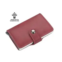 GENERICO - Billetera Tarjetero Cuero Pu Minimalista Hombre Mujer Rfid